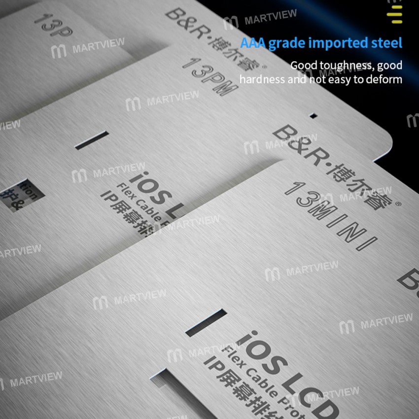 B&R IO6 iOS LCD Screen IC Flex Cable Protection & Steel Stencil Set for iPhone 11 to 13 Pro Max