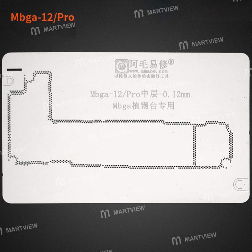 Amaoe Mbga-B1 10-in-1 Middle Layer Reballing Stencil Set for iPhone X to 12 Pro Max
