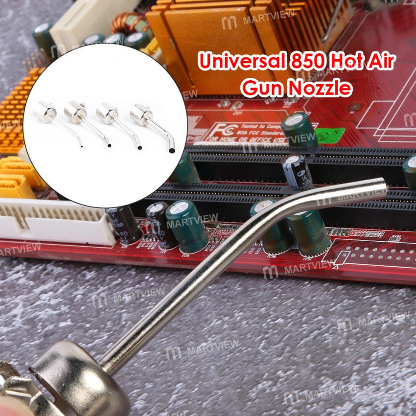 3/5/8/10mm Stainless Steel Curved Heat Gun Nozzles for 850 Hot Air Soldering Rework Station