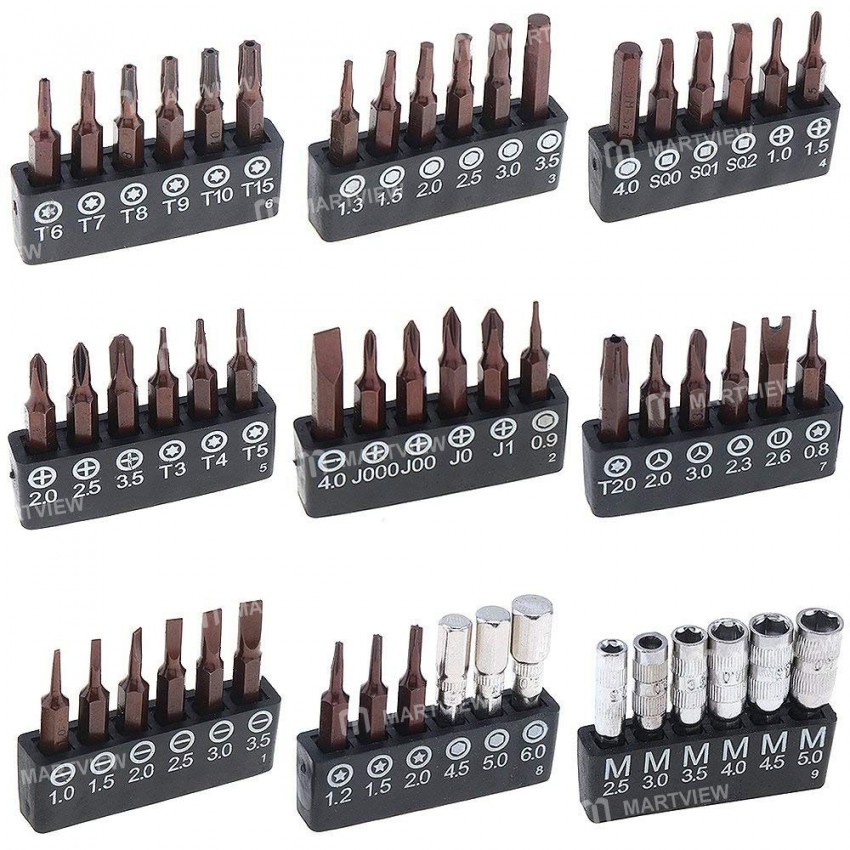 JAKYMY JM-8166 61 in 1 S2 Screwdriver Kits Repair Adjustable Aluminum Alloy Hand Tools Kit for Mobil