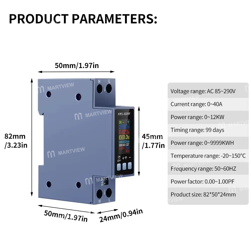 kws 303-series-multifunctional-rail-mounted-voltage-current-meter-with-power-off-protection--wifi-fu