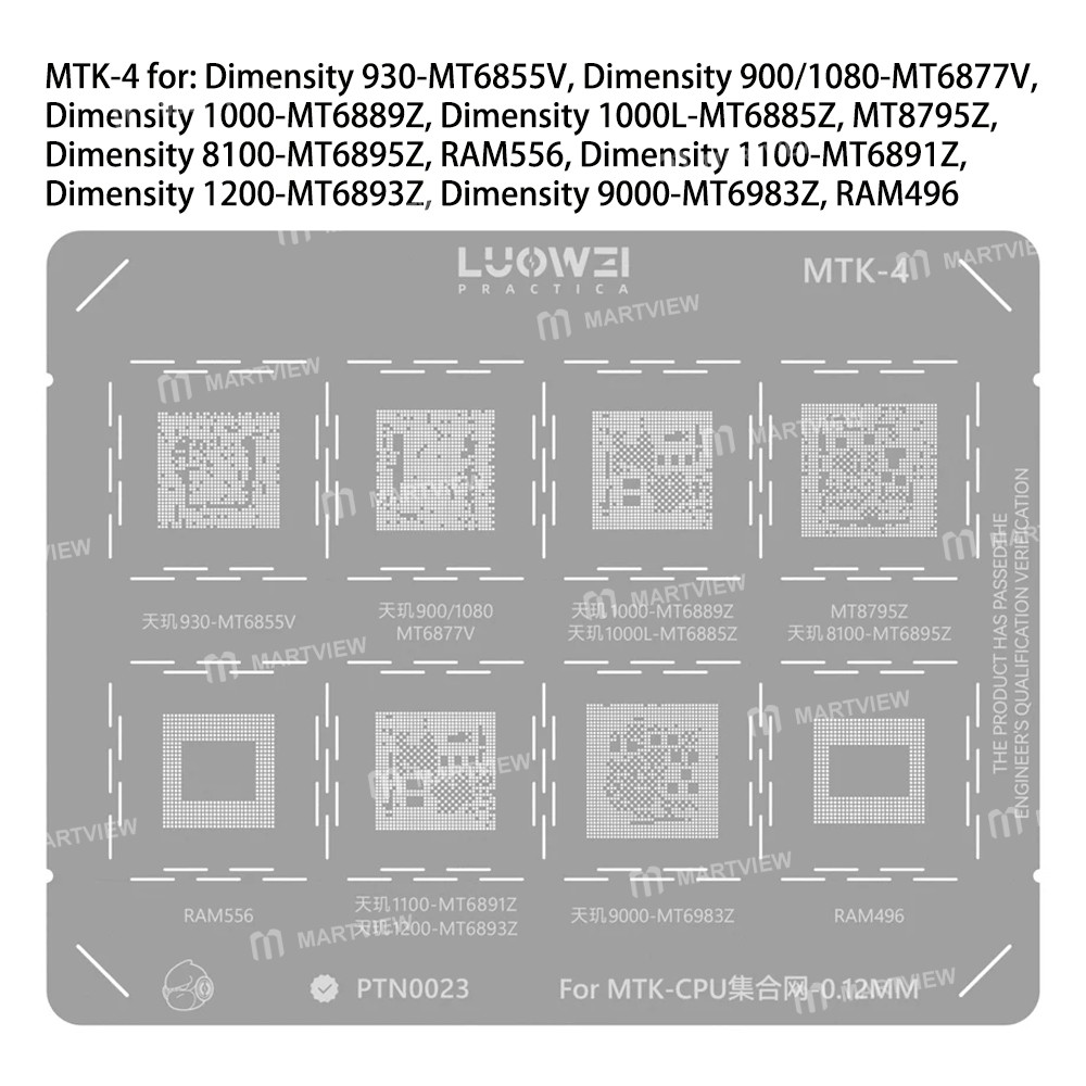luowei cpu-series-bga-reballing-stencil-set-for-apple-hisilicon-kirin-mediatek-qualcomm-7