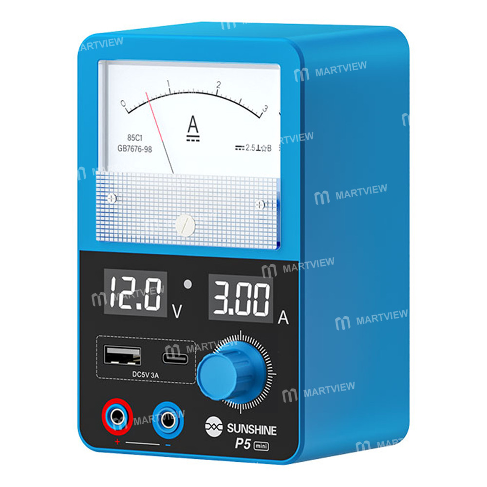 sunshine p5-mini-5v3a-dual-display-smart-power-supply-with-pointer-type-ammeter-3
