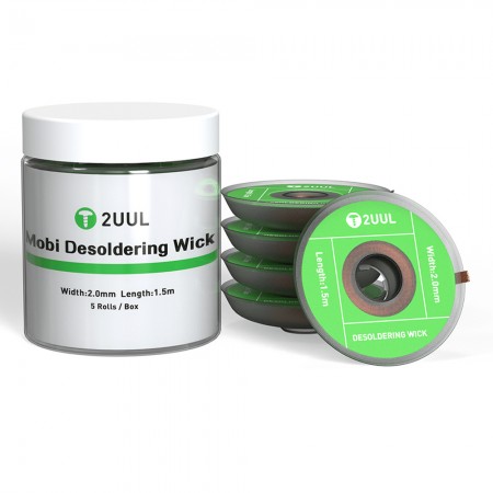 2UUL CY2015 1.5M Mobi Desoldering Wick Cleaning Tin Absorbing Wire - 5Pcs