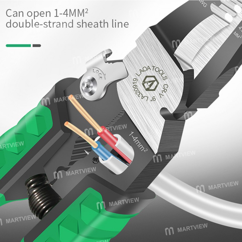 LAOA 9-in-1 Multifunctional Electrician Needle Nose Wire Stripper Pliers