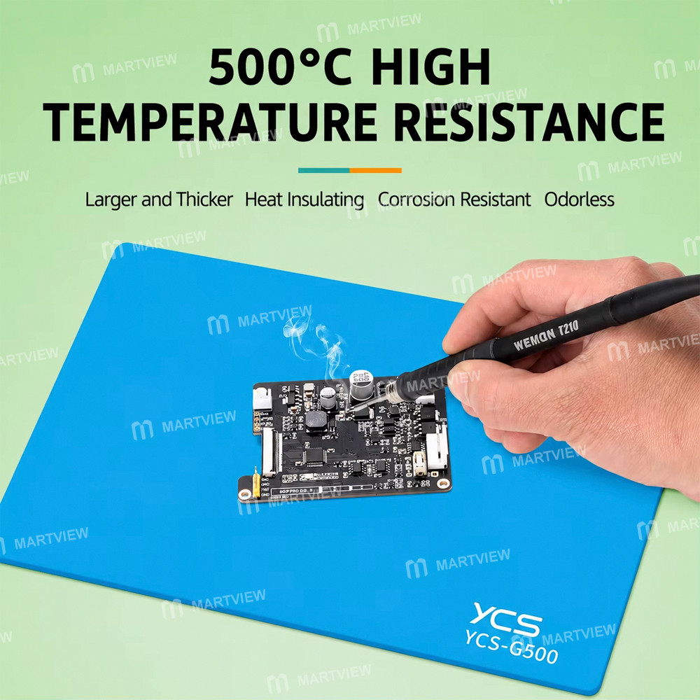 ycs g500-35x50cm-heat-resistant-anti-corrosion-silicone-mat-for-soldering-repair-4