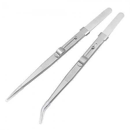 Multi-Purpose Non-Slip Stainless Steel Tweezers with Clip Fastener