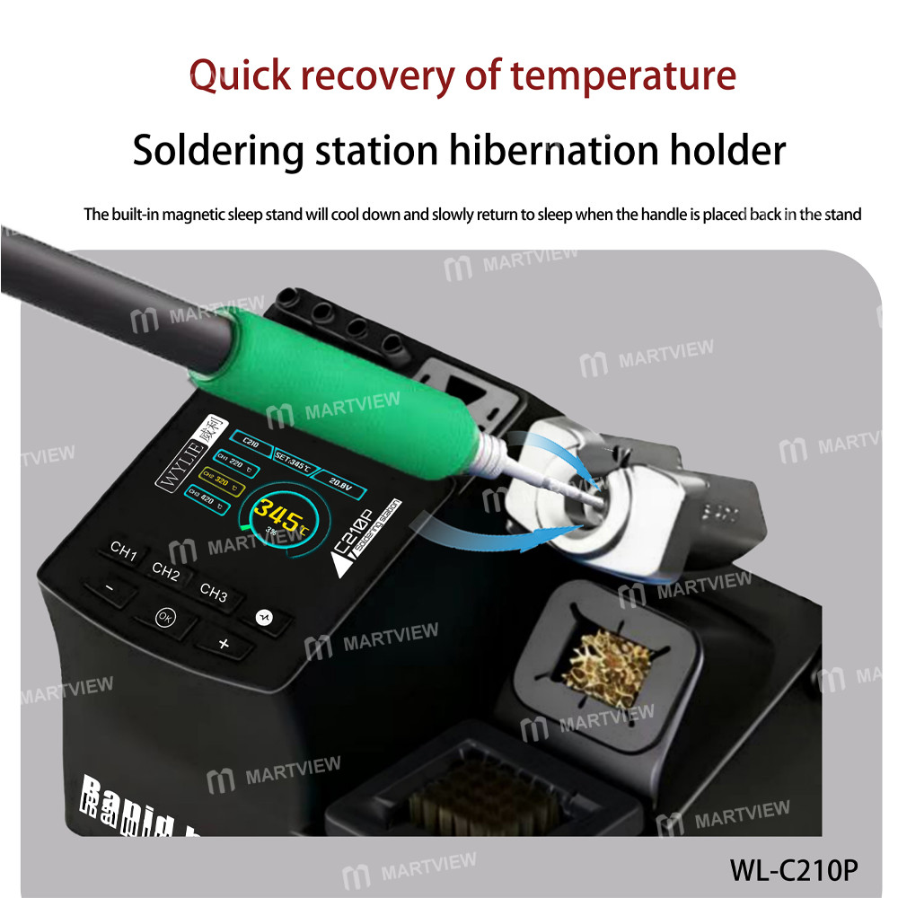 wylie c210p-200w-intelligent-control-temperature-soldering-station-compatible-210-245-115-handle-5