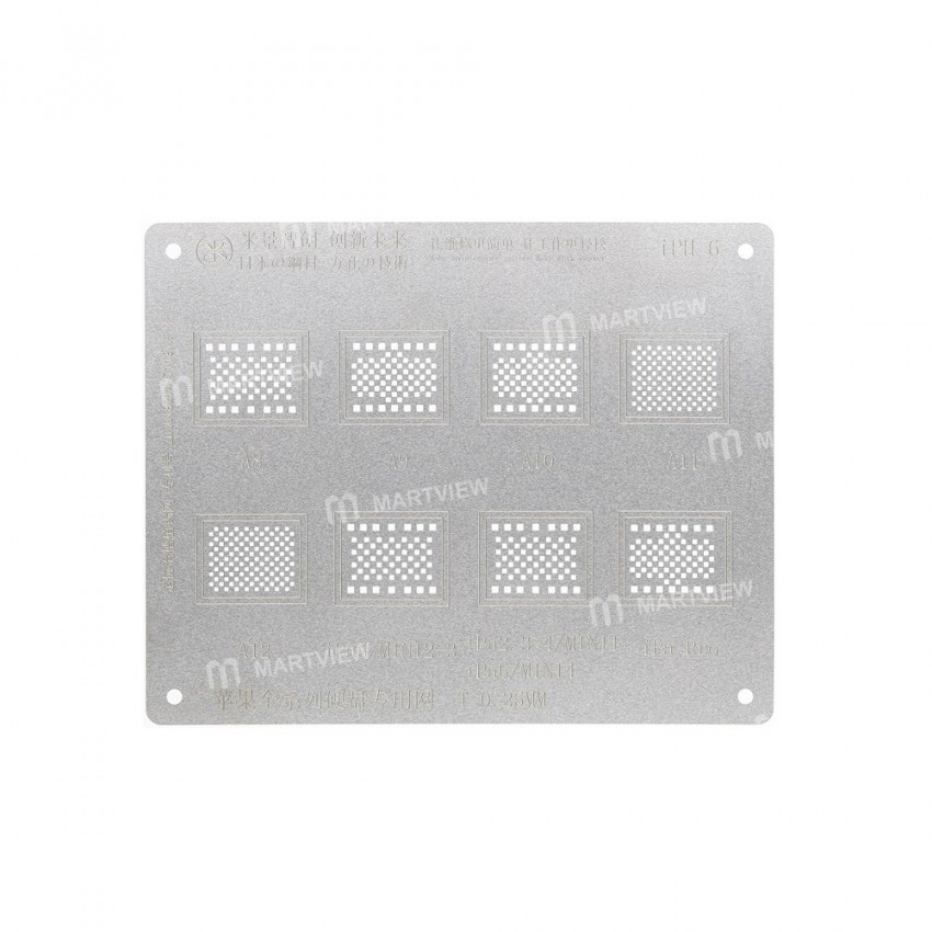 MiJing Multi-Function Hard Disk EMMC BGA Reballing Stencil Plant Tin Steel Net for iPhones iPads A12