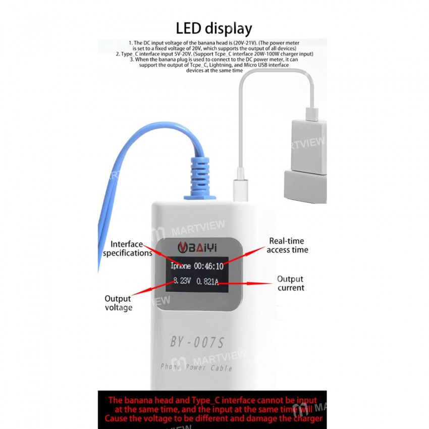 BY-007S Mutil-function Smart Charging Detection Tion Line