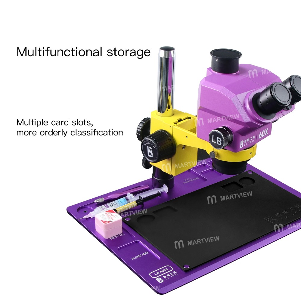 lb tool-4030-40x30cm-microscope-pcb-welding-repair-aluminum-alloy-base-with-silicone-mat-5