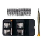 Portable 25 in 1 Screwdriver Set Repair Opening Tool Kit with Leather Case for Mobile Phone