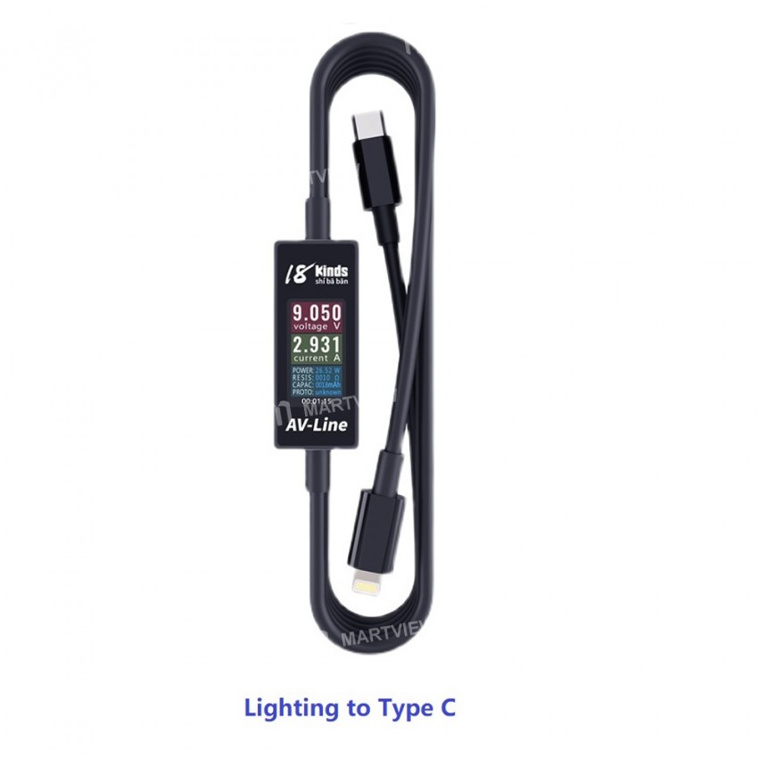 18 Kinds AV-Line Pro 1.2M Intelligent Detection of Charging Data Cable