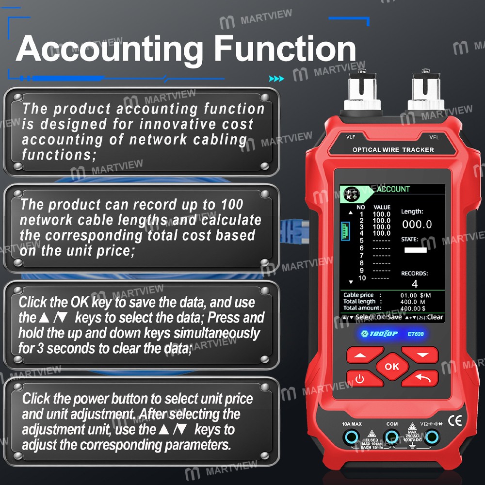 tooltop et636-et638-multifuction-network-cable-tester-optical-power-meter--multimeter-16