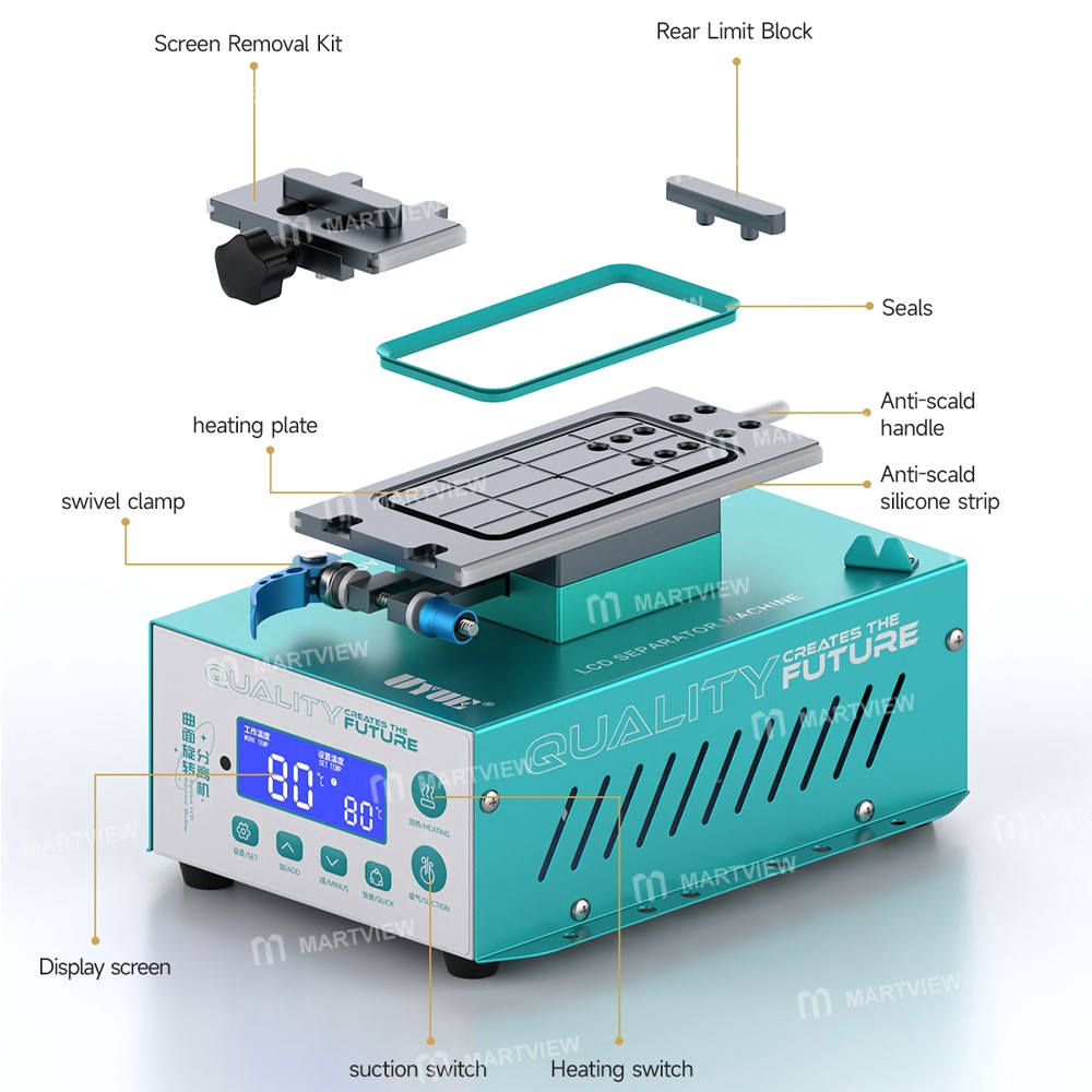 uyue 988s-2-360-adjustment-7-inch-double-suction-smart-lcd-screen-separating-machine-11