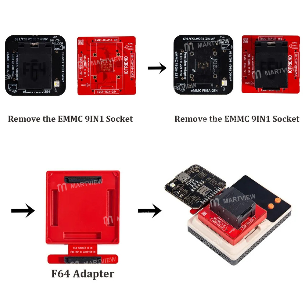icfriend bga-ufs-297-base-board-support-easy-jtag-medusa-f64-ufs-bga-297-socket-2