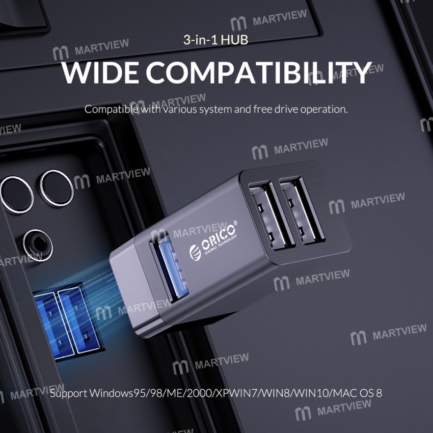 Orico MINI-U32L 3-in-1 Aluminum Alloy Material USB 3.0 Wireless Hub