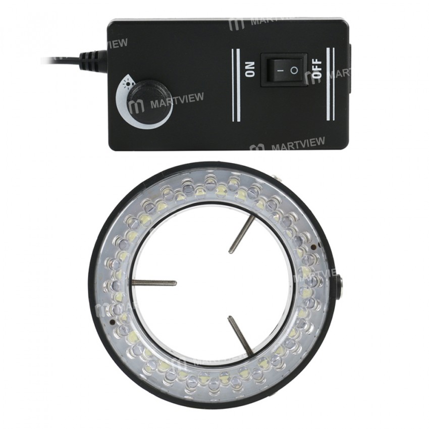 Adjustable 6500K 60 / 144 LED Ring Light Lamp for Industrial Stereo Trinocular Microscope