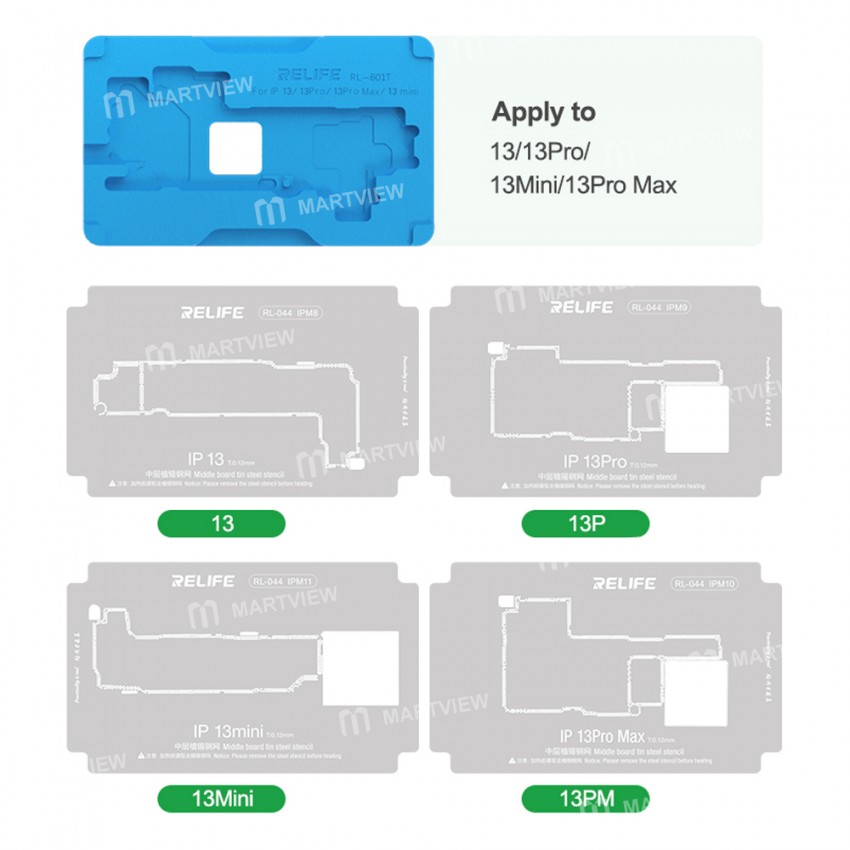 relife rl-601t-18-in-1-middle-layer-tin-planting-bga-reballing-platform-set-for-iphone-x-to-15pro-ma