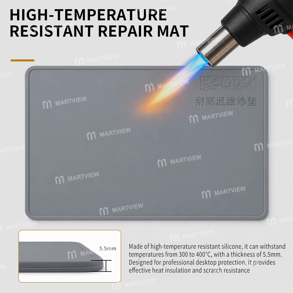 keguan kg-dz-30x50cm-heat-resistant-anti-static-silicone-mat-for-soldering-repair-5