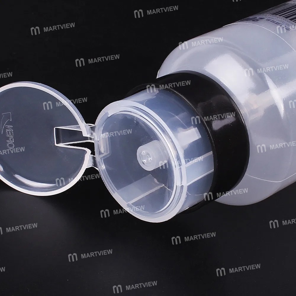 luxianzi 200ml-large-capacity-press-on-plastic-transparent-alcohol-bottle-with-lock-function-5