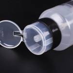 luxianzi 200ml-large-capacity-press-on-plastic-transparent-alcohol-bottle-with-lock-function-5