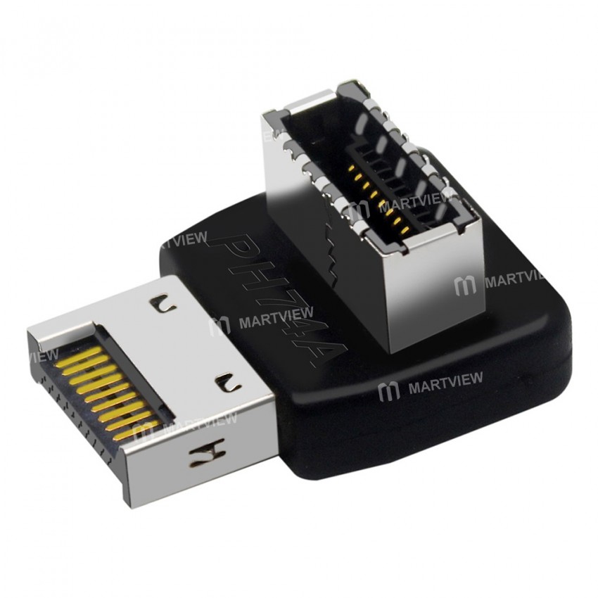 USB 3.1 Type-E 90 Degree Interface Steering Elbow with Shell for Computer Motherboard