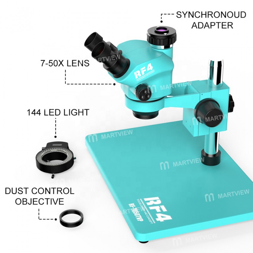 rf4 rf-7050tvp-ys010w-7-50x-synchronous-zoom-trinocular-stereo-microscope-with-big-base-hd-monitor-7