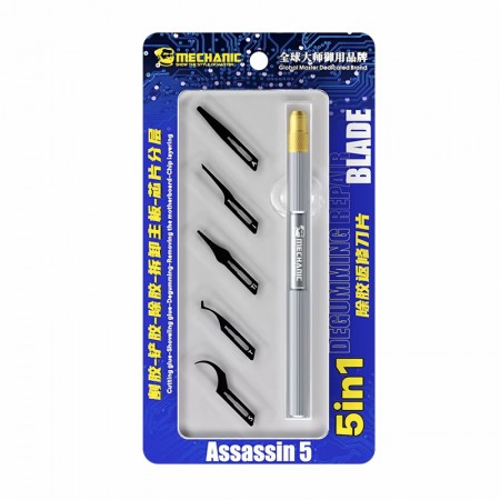 Mechanic Assassin 5 5-in-1 Professional Degumming Rework Blade Set for Motherboard IC CPU Repair