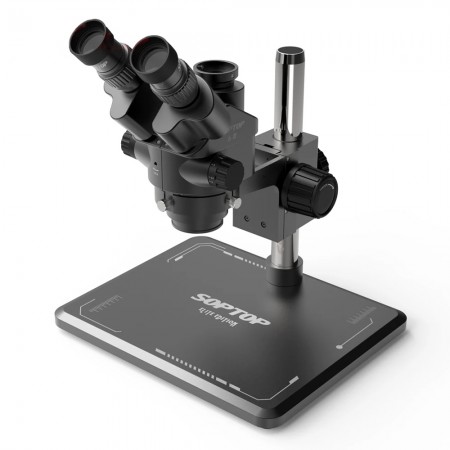 Soptop 6# 7-45X 50mm 360° Adjustable Trinocular Microscope with Aluminum Alloy Big Base