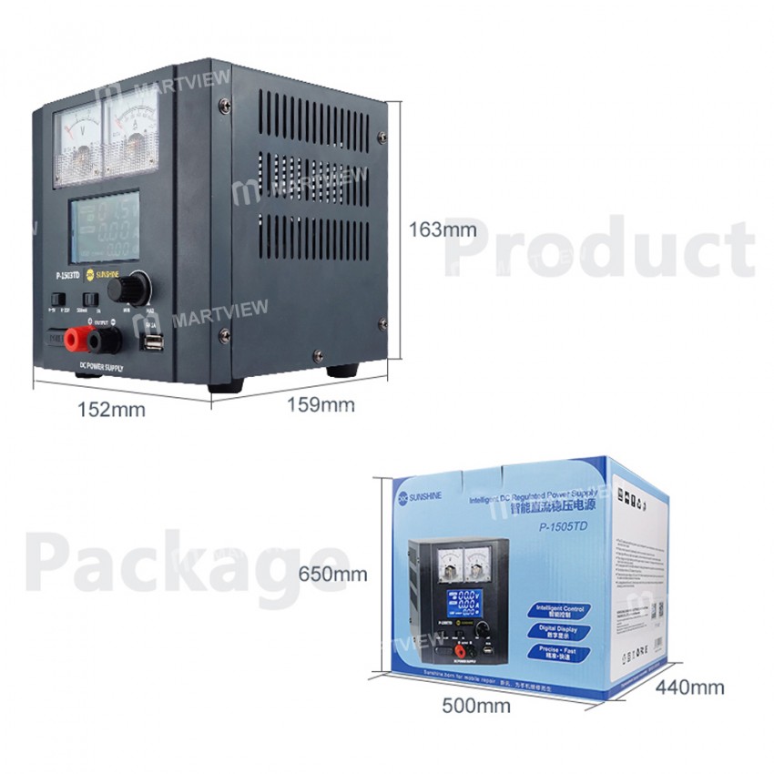 Sunshine P-1505TD 15V 5A Adjustable Intelligent DC Regulated Power Supply with LED Display
