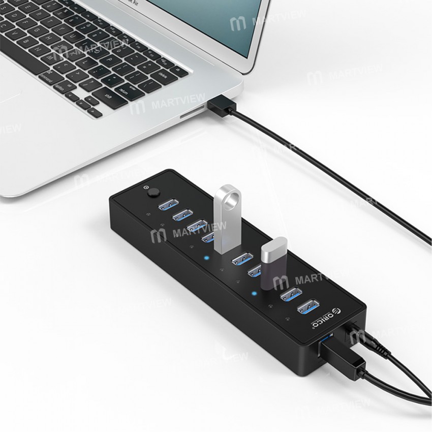orico p10-u3-10-ports-usb-data-hub-with-power-adapter-2