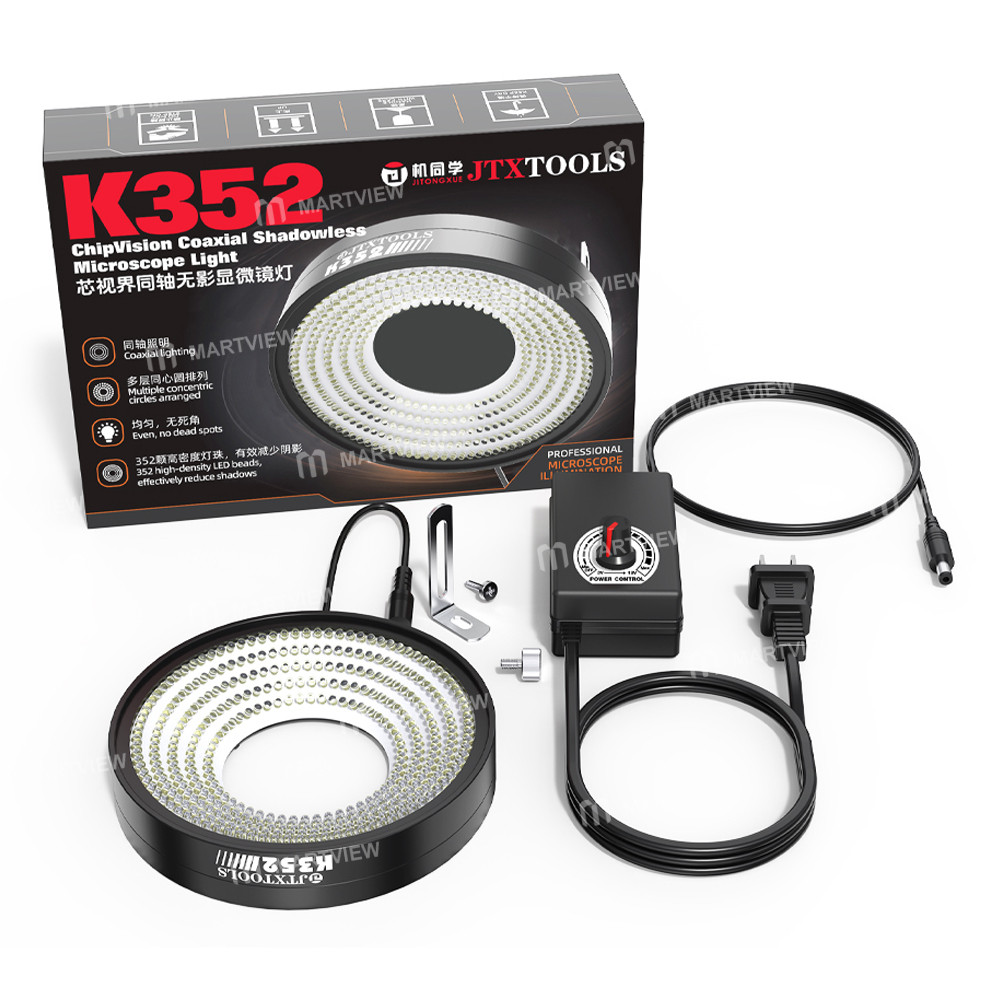 jtx k532-chipvision-352-led-beads-coaxial-shadowless-microscope-light-for-microscope-soldering-repai