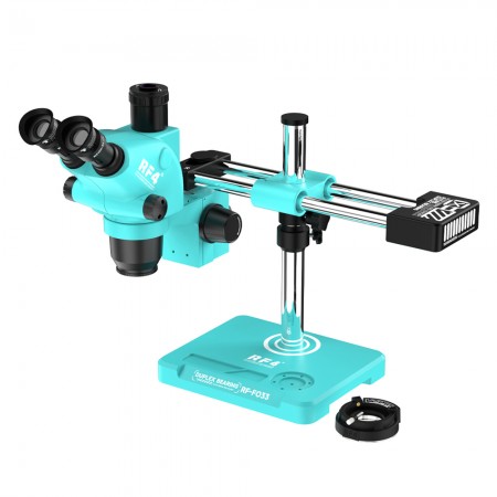 RF4 RF-FO33B (6565TV) 6.5-65X Synchronous Zoom Trinocular Stereo Microscope with Large Double Arm Base