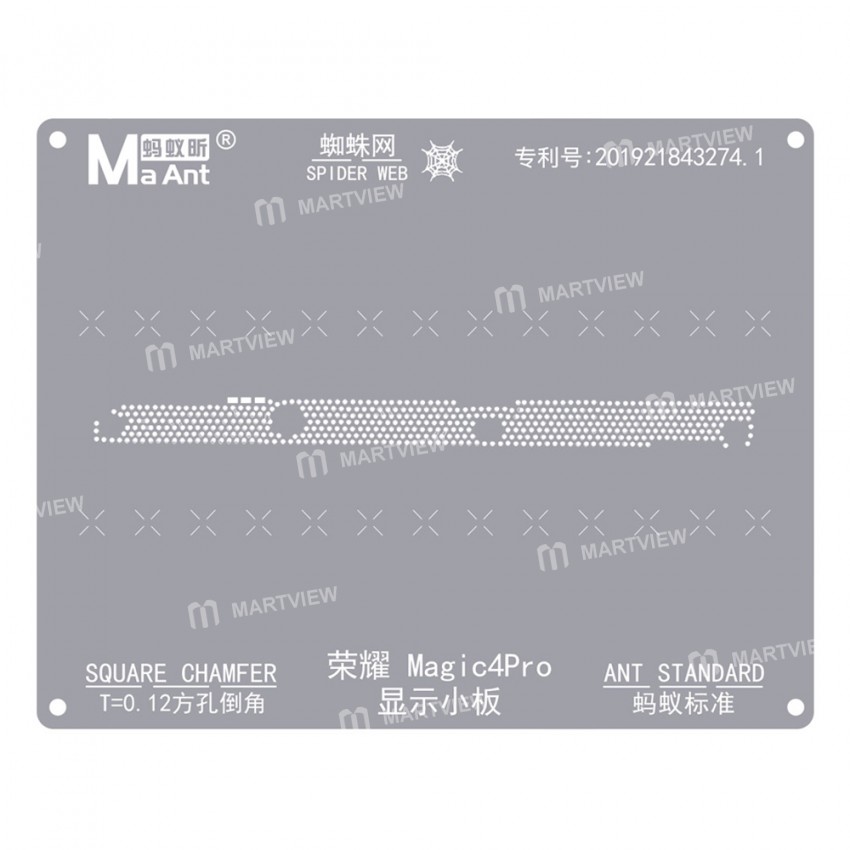 MaAnt 0.12mm Display Small Board BGA Reballing Stencil for Honor Magic 4 Pro