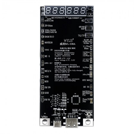 Wylie WL-338A Battery Charge Activation Board for iPhone 6 to 16Pro Max / Huawei / Samsung / Xiaomi