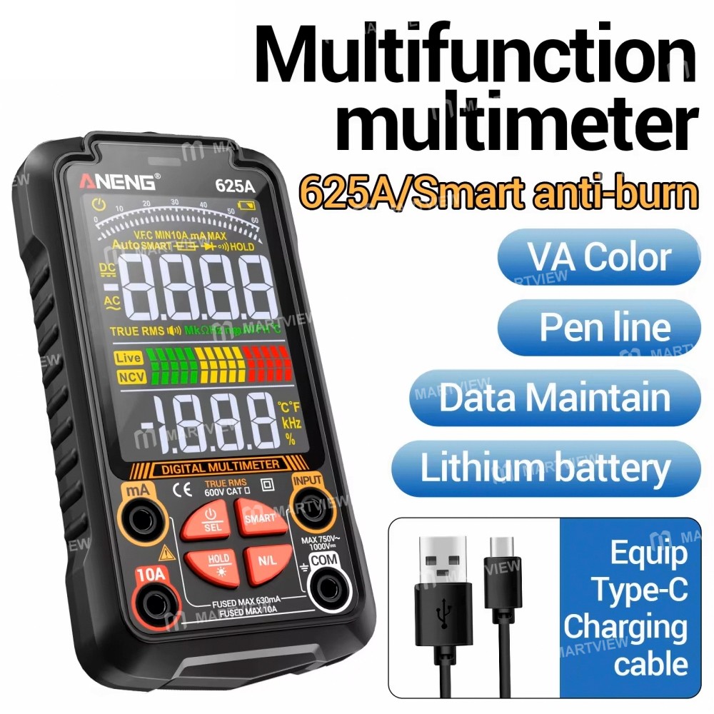 aneng 625a-rechargeable-fully-automatic-high-precision-intelligent-digital-multimeter-1