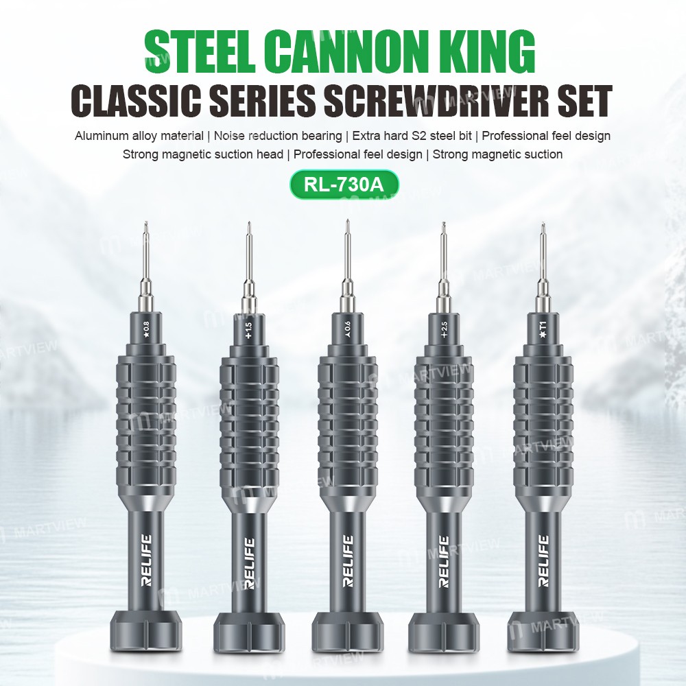 relife rl-730a-5-in-1-steel-cannon-king-classic-series-aluminum-alloy-screwdriver-set-1