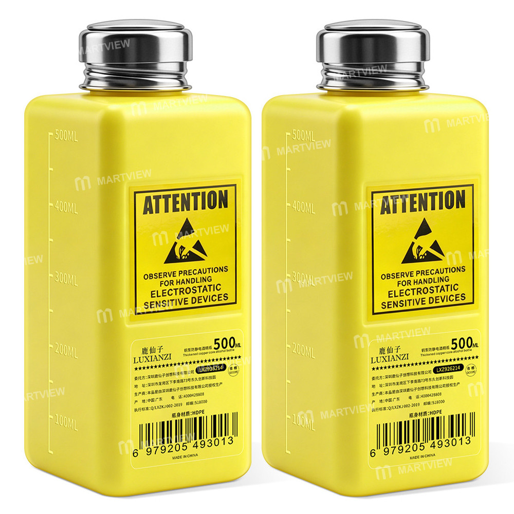 luxianzi 500ml-large-capacity-anti-static-push-button-plastic-alcohol-bottle-10