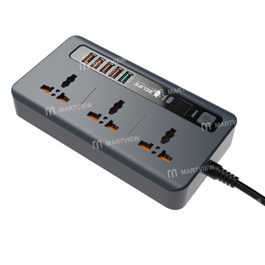 Relife RL-316D 2500W 5 USB Smart LED Digital Display Timer Switch Household Universal Socket