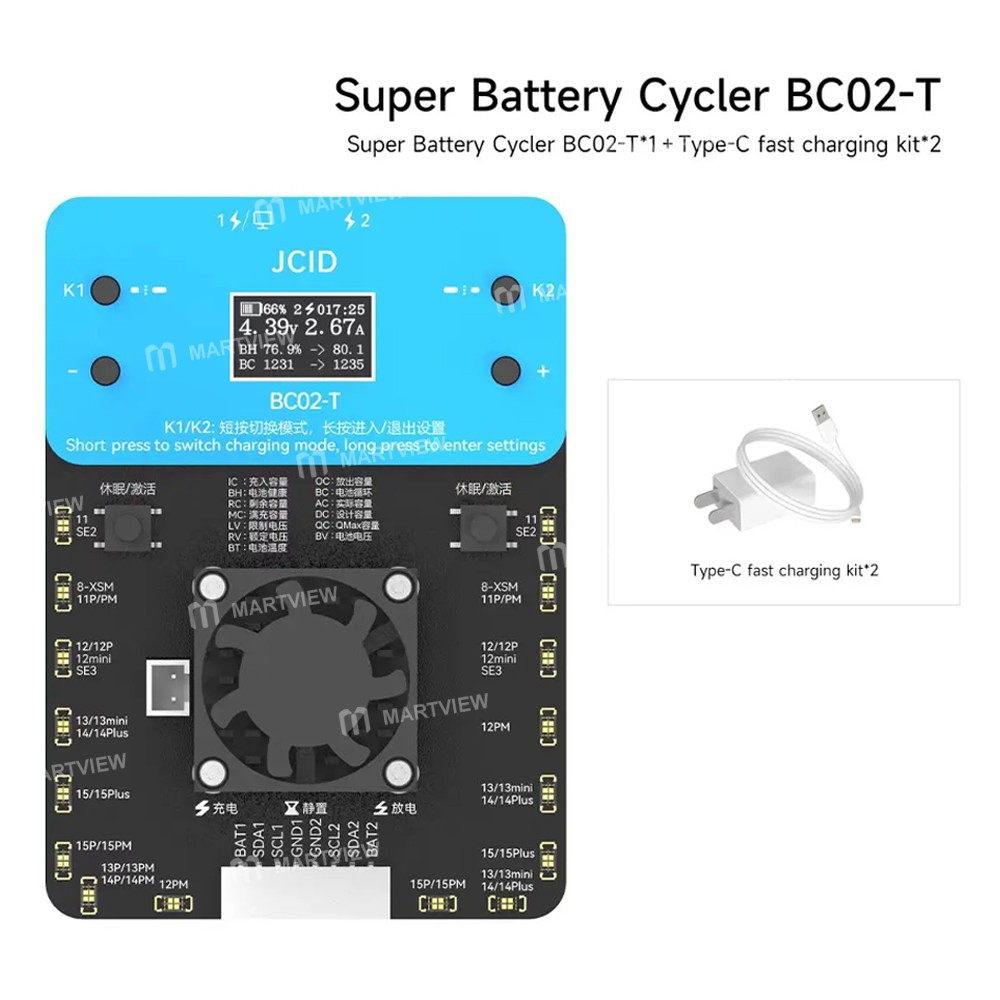 jcid bc02-t-super-battery-cycler-for-iphone-11-to-16pm-battery-health-data-calibration-2