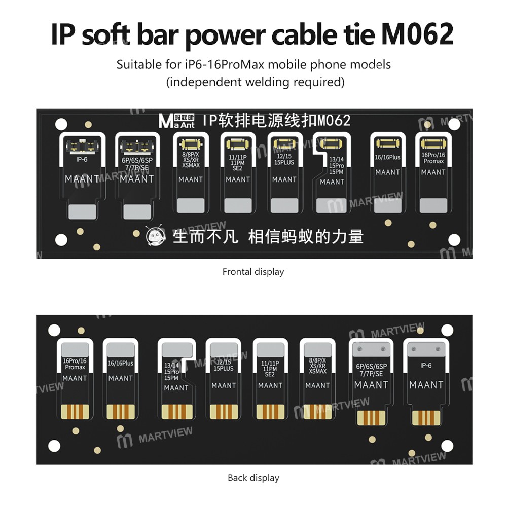 maant m062-mainboard-repair-ip-soft-bar-power-supply-cable-clip-for-iphone-6-to-16pro-max-4