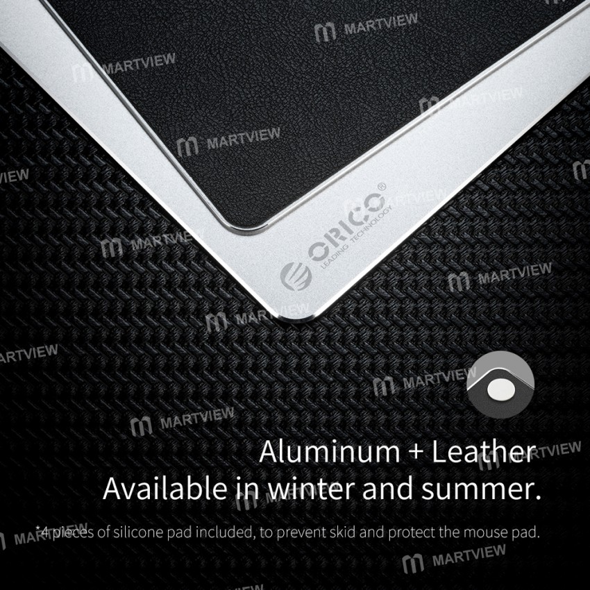 Orico Portable Double Side Waterproof Ultrathin Metal Aluminum Mouse Pad