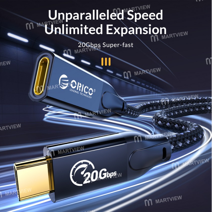 Orico CY32 / CLY32 Type-C 20Gbps Data Transfer 100W Fast Charge Male to Female Extension Cable