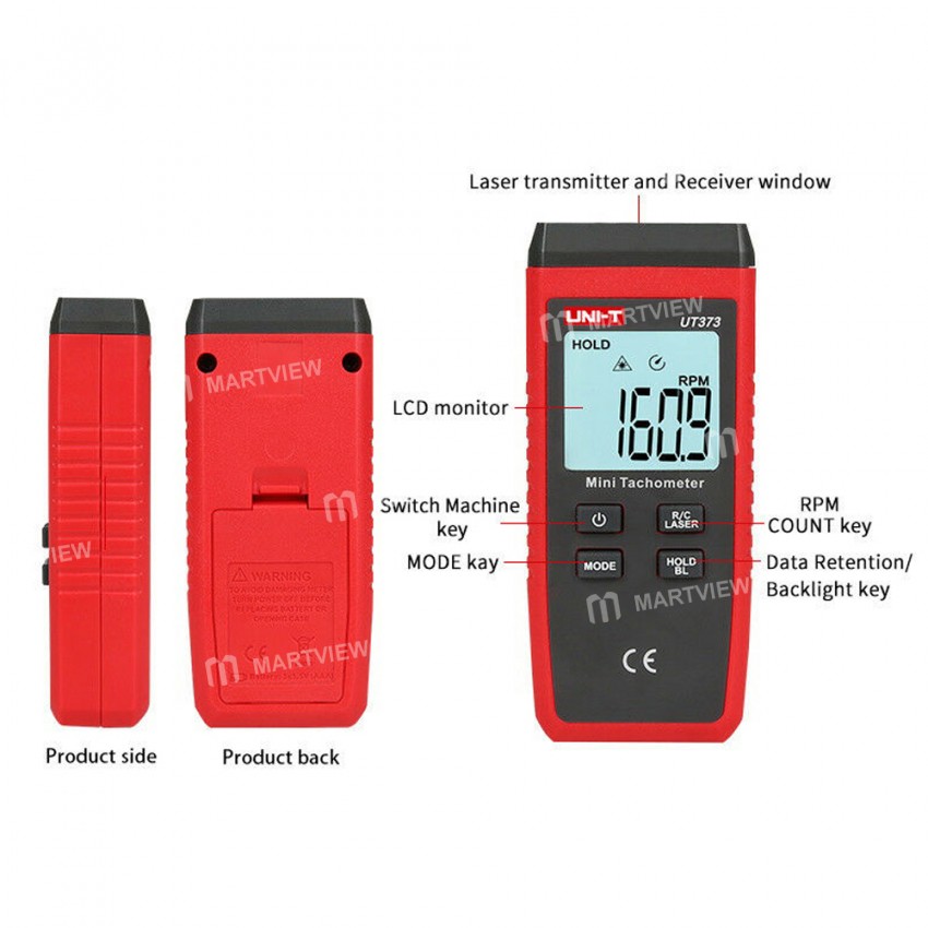 UNI-T UT373 Singal Trigger Laser High Precision Digital Non-contact Tachometer