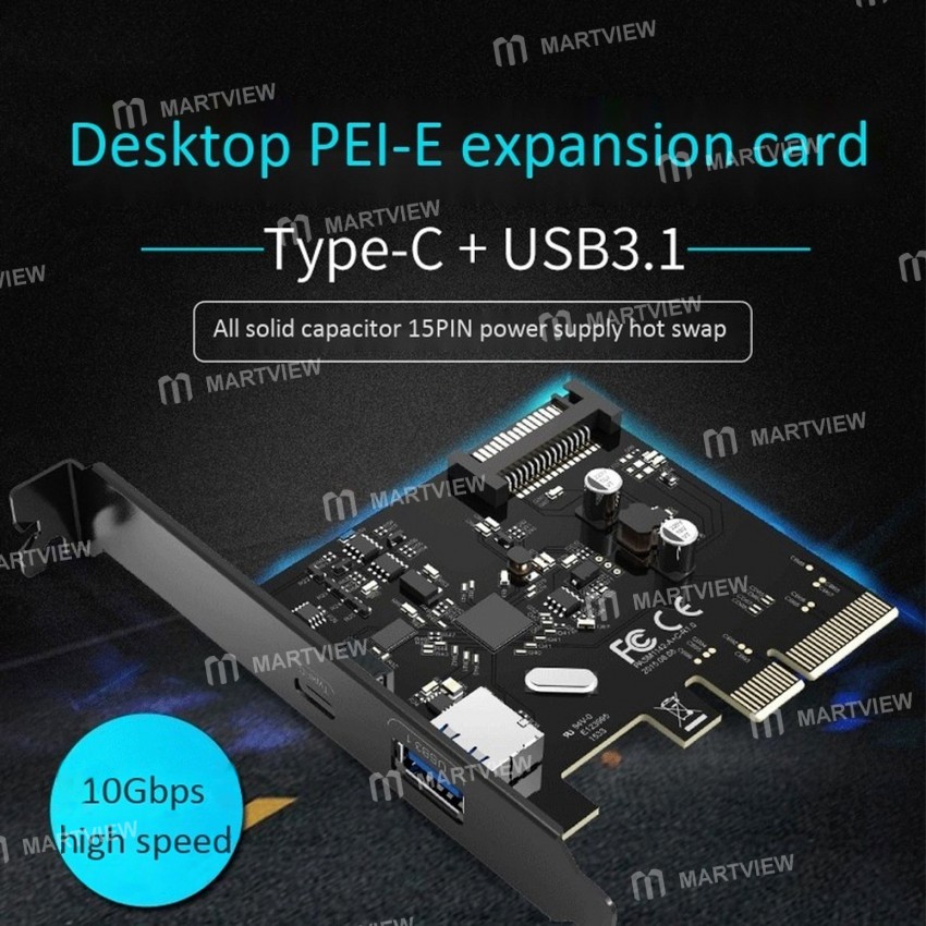Orico PA31-AC Desktop Computer Motherboard PCI-E Expansion Card with USB3.1 / Type-C Interface