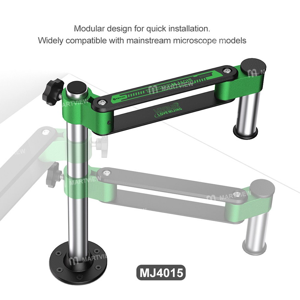 mijing mj4015-360-universal-rotation-telescopic-folding-microscope-metal-bracket-arm-4