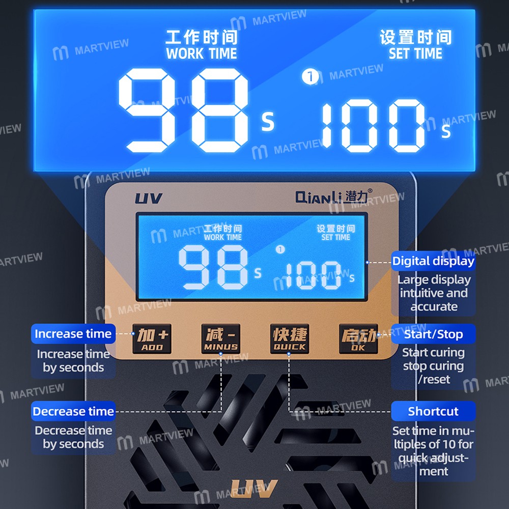 qianli uvc17-7-inch-integrated-uv-curing-lamp-with-timing-function-7