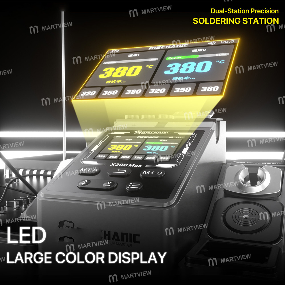 mechanic x200-max-pen-style-smart-temperature-adjustable-dual-station-precision-soldering-station-4