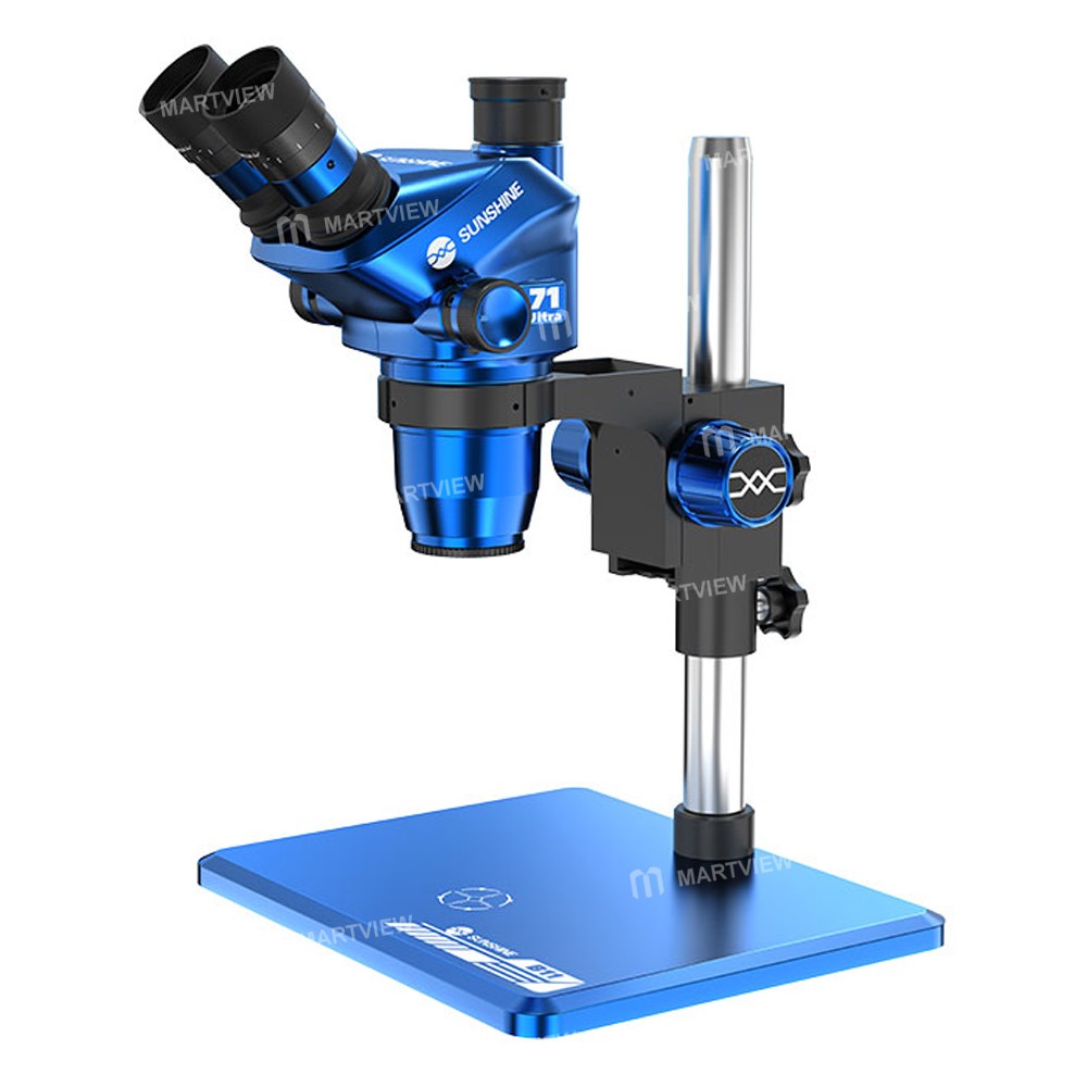 sunshine 71-ultra-b11-65-55x-continuous-fixed-zoom-conversion-trinocular-microscope-with-big-base-2